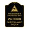 Signmission This Garage Is Protected by 24 Hour Surveillance System, Black & Gold Alum, 18" H, BG-1824-22817 A-DES-BG-1824-22817 - alternate 1